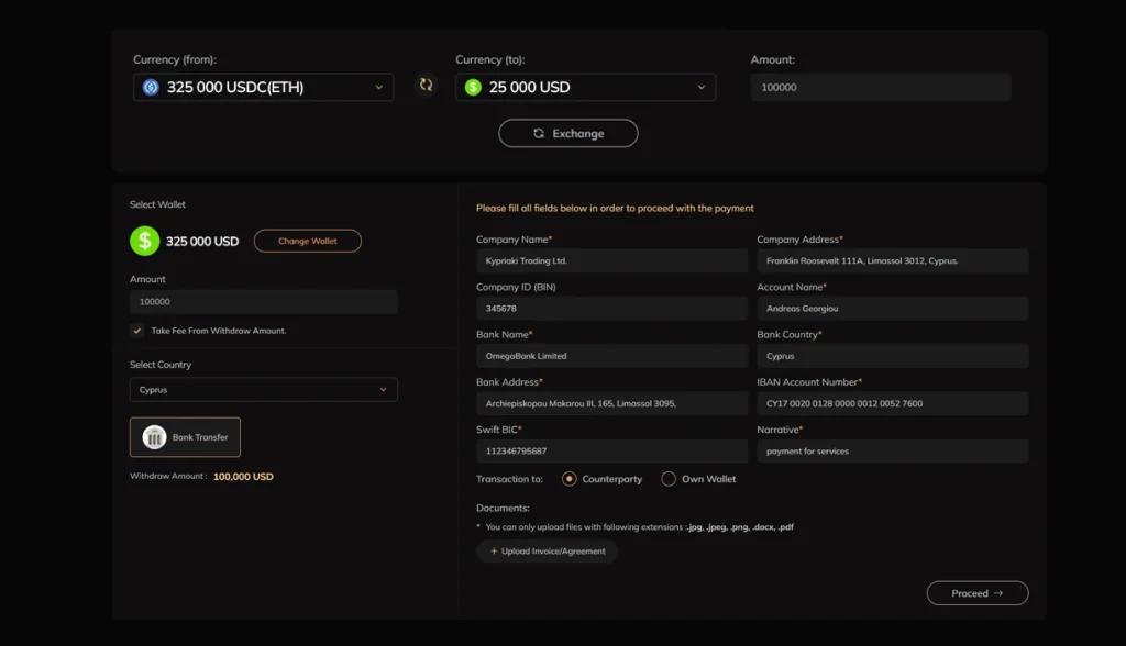 Crypto to Fiat Exchange Pipeline
