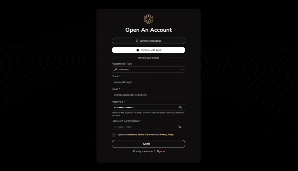 Registration on Collect & Exchange CY
